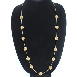 Vtg Art Deco Gold Swirl Balls Retro MCM Abstract Gold Costume Jewelry Necklace